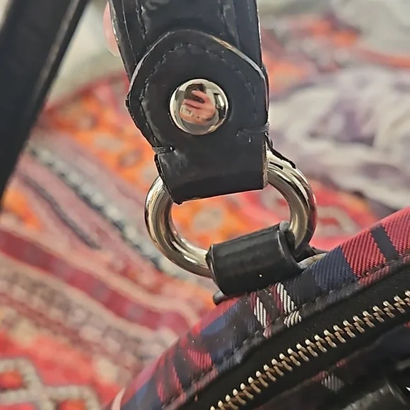 Coach Red and Black Plaid Handbag - Picture 3 of 3